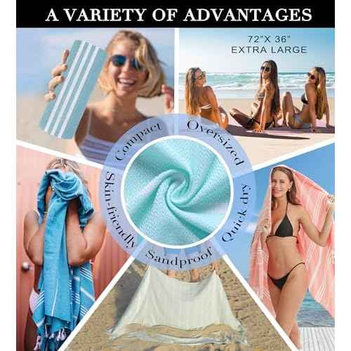Turkish Beach Towels Adult Pool Swim Bathroom Towel Oversized Sand Free Quick Dry Lightweight Extra Large Cloud Summer Vacation Essentials Clearance Must Haves Ship Cruise Accessories 2025