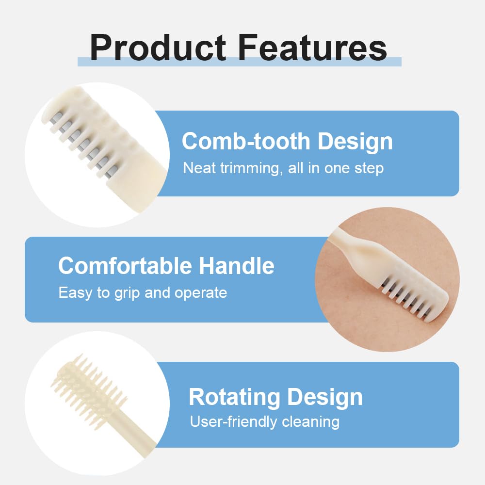 DSACL Nasal Hair Cutter, 2025 New Portable Manual Nose Hair Knife, Nasal Hair Trimmer for Men Women, 360 Rotating Nose Hair Removal Tool Travel Essential Halloween Christmas Gifts (Beige, 3 Pcs)