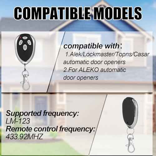 Kingdder 6 Pcs 4 Channels Gate Opener Remote Compatible with Aleko LM123 433.92mhz Garage Door Remote Control Transmitter with Keychain for a Variety of Doors, Easy Programming