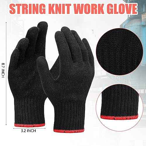 Sintuff 100 Pairs Gloves Cotton Liners for BBQ String Knit Polyester Safety Gloves for Cooking, Grilling