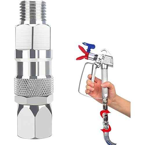 Sprayer Joint, 1/4-Inch 360 Degrees Rotate Stainless Steel Airless High Pressure Spray Gun Hose Swivel Joint Connector Accessories for Paint Sprayers & Hose
