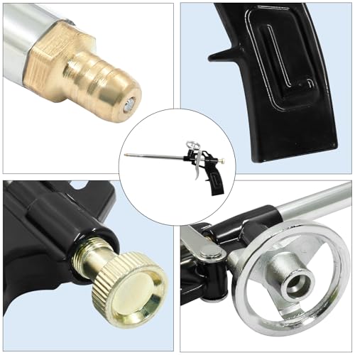 BokWin 1 Pcs Spray Foam Gun Heavy Duty Expanding Foam Gun Stainless Steel Sealant Application Gun for Filling Sealing Windows Gap