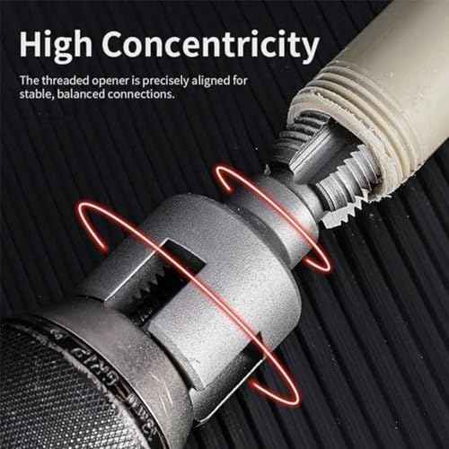 2PCS PVC Pipe Threader Cutting Tool - Integrated Internal & External Pipe Threading Tool with 1/2'' & 3/4'' Dies for Home Repairs, Electric Drill Compatible (1/2"+ 3/4")
