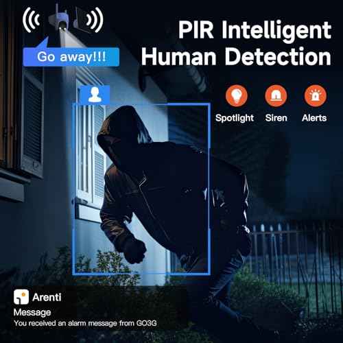 ARENTI 4G LTE Cellular Security Camera 2K, Solar Powered Live Feed Camera Outdoor Wireless for Home Security, Color Night Vision, 360¡Æ PTZ No WiFi Needed, PIR Sensor 2 Way Talk (Includes SIM Card)