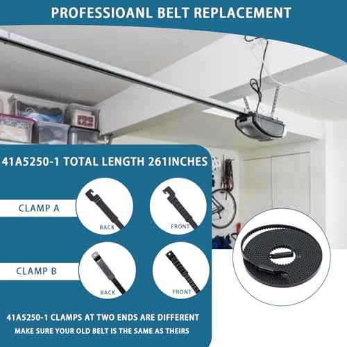 41A5250-1 Drive Belt for 8ft High Garage Doors, 261'' Garage Door Openers Belt 041A5250-1,Replacement Belt Compatible with Some Liftmaster/Chamberlain Belt Drive Garage Door Opener