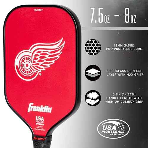 Franklin Sports NHL Team Pickleball Paddles - Official NHL Hockey Team Logo Pickleball Paddles - Signature Series 13MM Pickleball Paddle with MaxGrit - USA Pickleball (USAPA) Approved