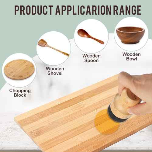 Cutting Board Oil Wax Applicator - 2PCS Bamboo Wood Applicator for Food Grade Mineral Oil Boards, Wooden Butcher Blocks,Spatulas,Spoons,Utensils