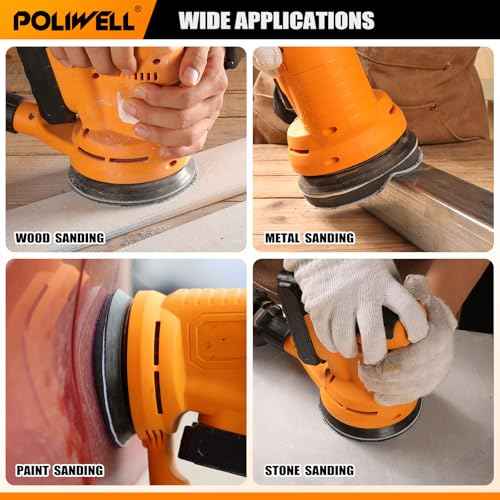 POLIWELL 5 Inch Sanding Discs Hook and Loop 8 Hole Heavy Duty Silicon Carbide Sandpaper 320 400 600 800 1000 1500 2000 3000 4000 5000 7000 10000 with Interface Pad for Random Orbital Sander,120 Pack