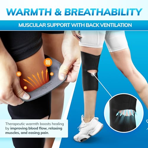 BraceAbility Open Patella/Open Back Neoprene Knee Sleeve | Water-Resistant Athletic Compression Knee Brace for Swimming, Wakeboarding, Scuba Diving, Surfing, Waterskiing and Other Sports (2XL)