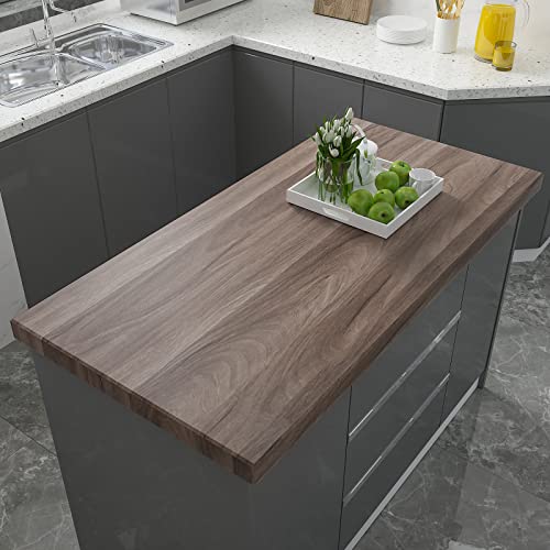 CRE8TIVE Wood Contact Paper for Countertops Waterproof Faux Wood Peel and Stick Wallpaper Removable Self Adhesive Thick Rustic Wood Grain Contact Paper Vinyl Roll for Kitchen Cabinets Shelves 12"x80"