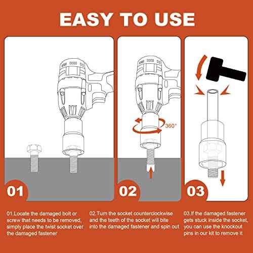 17mm 1/2" Drive Lug Nut Remover for Damaged, Rusted, Nuts & Screws, Twist Socket, 1 Piece