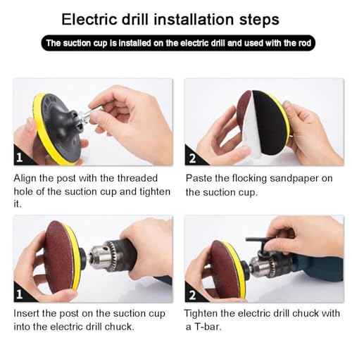 5 inch Sanding Discs Hook and Loop with 90PCS Sandpaper, Soft Foam Buffering Pads, Drill Sanding Attachment, 80/120/180/240/320/400/600/800/1000 Grits Sandpaper for Wood Metal Car Polishing
