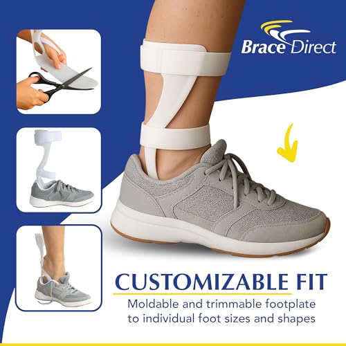 Brace Direct Semi-Rigid Leaf Spring AFO for Foot Drop - Lightweight Posterior Ankle-Foot Orthosis - Trimmable Fit (Women’s Right)