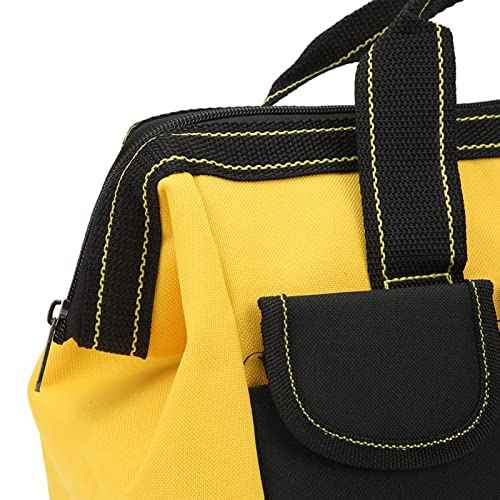 Heavy Duty Tool Bag, Oxford Cloth Tool Bag Multiple Pockets for Home (Yellow)