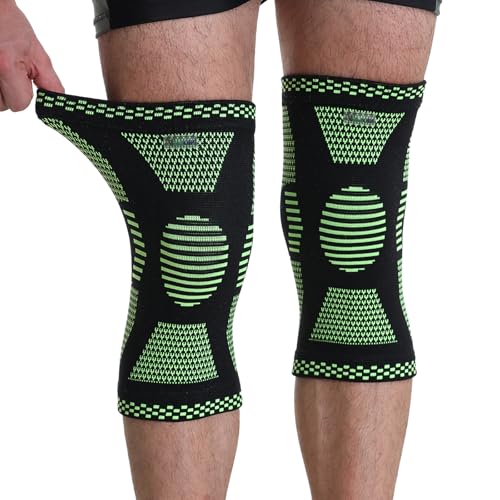 NeoTech Care Knee Support Brace - Breathable - Men, Women, Right or Left (Green Color, Size L, 1 Pair)