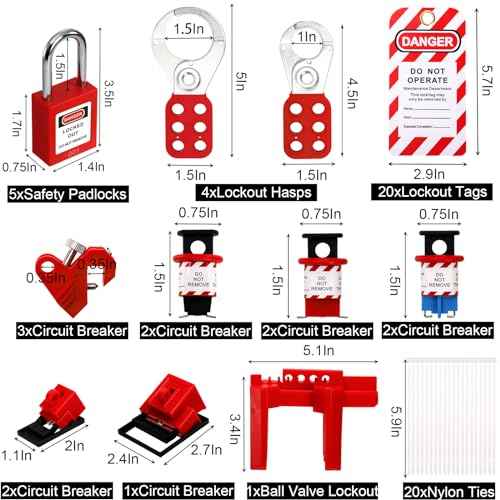 WUWEOT Lockout Tagout Kit, Electrical Safety Loto Kit Includes Clamp-On Circuit Breaker Lockout, Padlocks, Hasps, Plug Lock, Cable Lockout, Ball Valve Lockout, Tool Box, Tag Out Tags and Ties Set