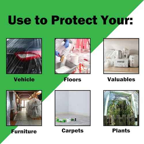 Painters Plastic Drop Cloth£¬1mil 9x12ft Plastic Tarp Waterproof Dustproof£¬Painting for Couch Cover and Furniture Cover, Painters Plastic, dust Cover 2 Package.