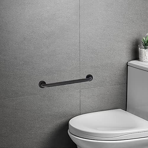2 Pack Bathroom Grab Bar, supregear 20 Inch Length Black Shower Safety Grab Bar, 1 Inch Diameter 201 Stainless Steel Anti-Slip Handle for Senior, Elderly, Handicap