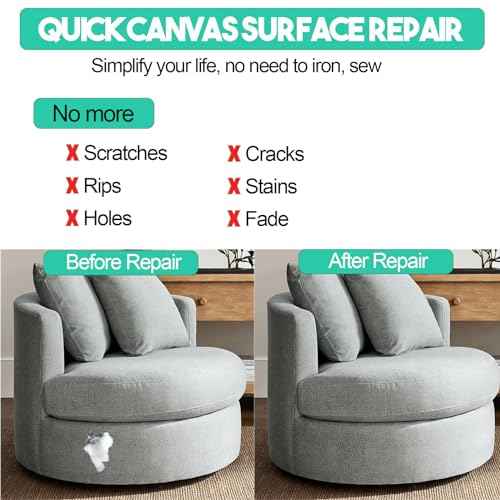 Canvas Repair Tape,Fabric Repair Patch,4¡¿70 Inches,Outdoor Gear Patch, Waterproof,Self-Adhesive for Repairing Boat Covers,Tents,Sofas,Patio Umbrellas,Lounge Chairs,Awnings