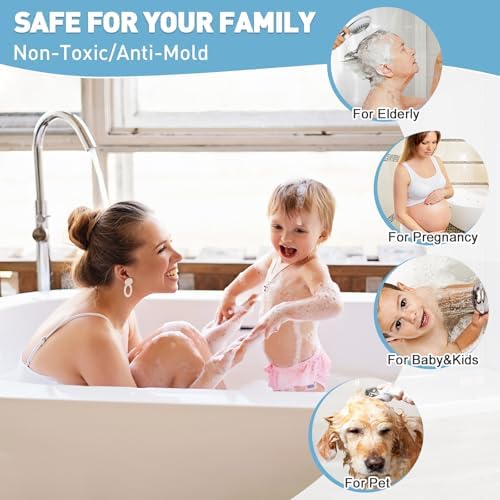 Corner Shower Mat Non Slip: Mofonky 27.5 x 27.5 Inch Large Triangular Shower Mats for Inside Shower - Colorful Soft Loofah Shower Floor Mat Anti Slip