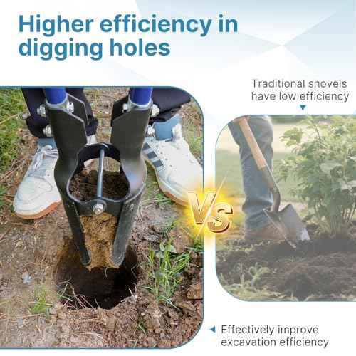 Post Hole Digger, 58 Inch Heavy Duty Manual Posthole Digger with Fiberglass Handle & Carbon Steel Blades for Fence Post, Mailbox, Gardening and Planting