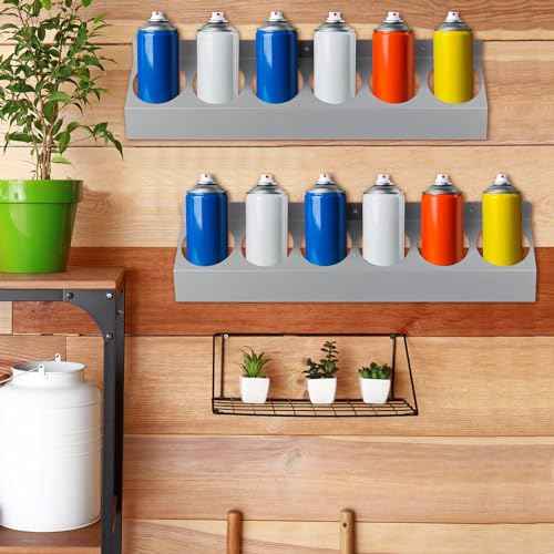 Tandefio Spray Can Holder Wall Mount Spray Bottle Holder Aerosol Can Holder Metal Paint Can Organizer Spray Can Rack for Garage Enclosed Trailer Shop Workspace Storage