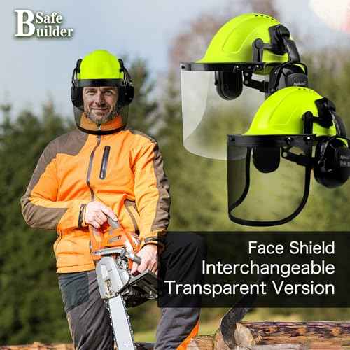 Q20X Forestry Safety Helmet 3 in 1 Chainsaw Arborist Helmet with Face Shield Ear Muffs Hearing Protection Hard Hats ANSI Z89.1 OSHA