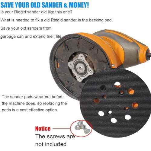 2 Pack 5 Inch 8 Hole Hook and Loop Sander Pad for Ridgid R2600, R2601 5" Random Orbit Sanders - Replacement Backing Sanding Pad for Pad Part Number 300527002