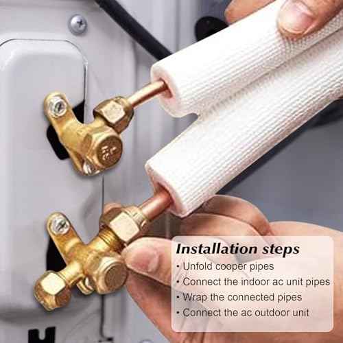 NEAGLORY 10 Ft Mini Split Line Set 1/4" & 3/8" O.D. Twin Copper Tubing Insulated Coil Copper Pipes HVAC for Mini Split AC and Heating Equipment