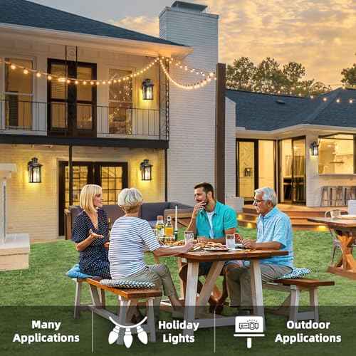 Porch Lights with GFCI Outlet, Dusk to Dawn Motion Sensor Outdoor Lights with E26 Sockets & Glass Shades, Waterproof Anti-Rust Sconce Light, Outside Wall Lamps for House, Black