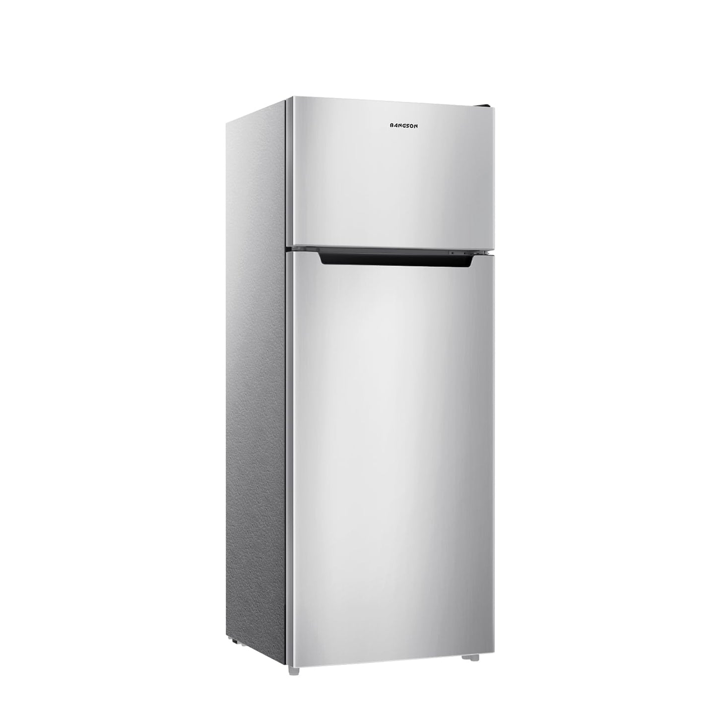 BANGSON 7.7 Cu.Ft Refrigerator with Freezer, Apartment Size Fridge with Top Freezer, for Apartment, Office, Kitchen and Garage, Stainless Steel, Silver