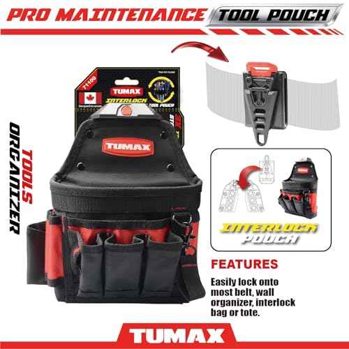 Electrician Tool Pouch, 15 Pockets Tool Belt Pouches with Quick Release Belt Clip, Utility Mini Tool Organizer Pouch for Carpenter, Construction, Technician