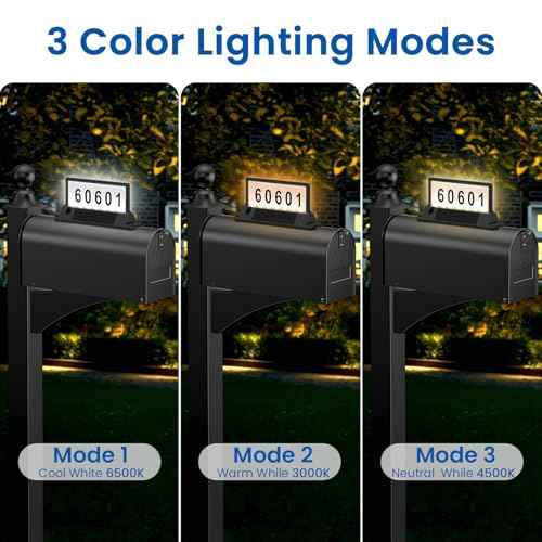 Solar Mailbox Light for Outside Post Mount - 3 Light Modes, Strongest Magnet, Dual-Sided, Waterproof Galvanized Steel, Easy Install, Medium Capacity, 20 x 8.8 x 7 inches, Black