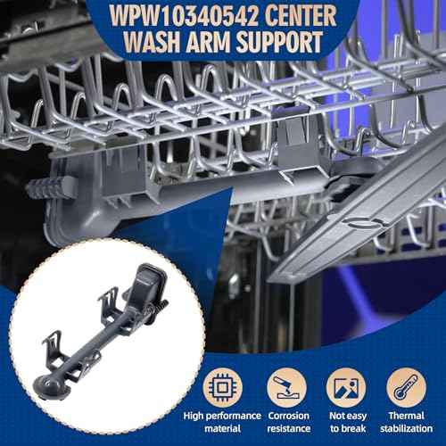 WPW10340542 Dishwasher Center Wash Arm Manifold Support Compatible with Whirlpool KitchenAid Kenmore WDT780SAEM0 WDT710PAYH3 WDT910SAYH3, W10340542 Replace W10380275 AP6019913 2311037 PS11753224