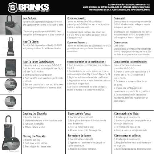 BRINKS - 79mm Outdoor Lock Box - for Indoor and Outdoor Use, Weather Resistant - 4-Dial Resettable Combination - Increased Security with Hardened Steel Shackle, Black (New Model, 1PK)