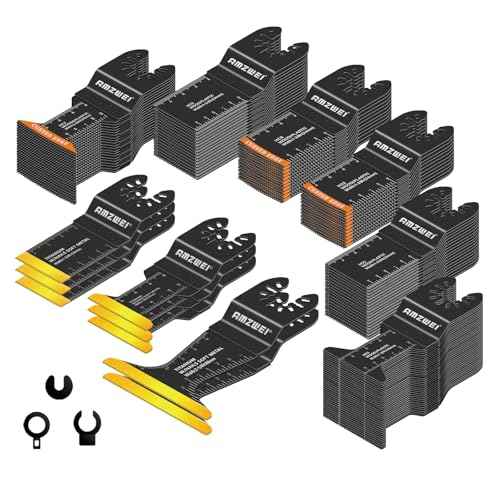 118PCS Oscillating Tool Blades Metal Wood Cutting, Professional Curved Edge Oscillating Saw Blades with Titanium Multitool Blades, Compatible with Dewalt Milwaukee Ryobi Rockwell Fein