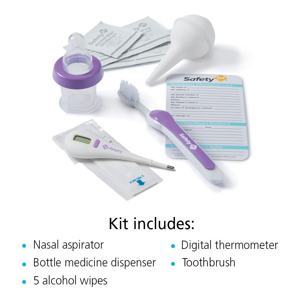 Safety 1st Deluxe Baby Healthcare and Grooming Kit, Pyramids Grape Juice, Newborn Baby Essentials, One Size, 24 Pieces