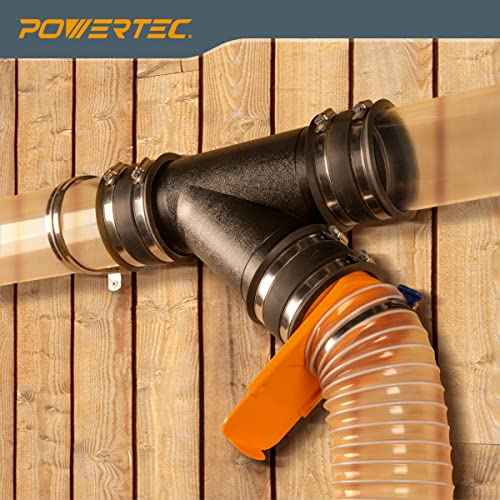 POWERTEC 4-Inch Y-Fitting Dust Collection Hose Connector - 1 Pack (70106V)