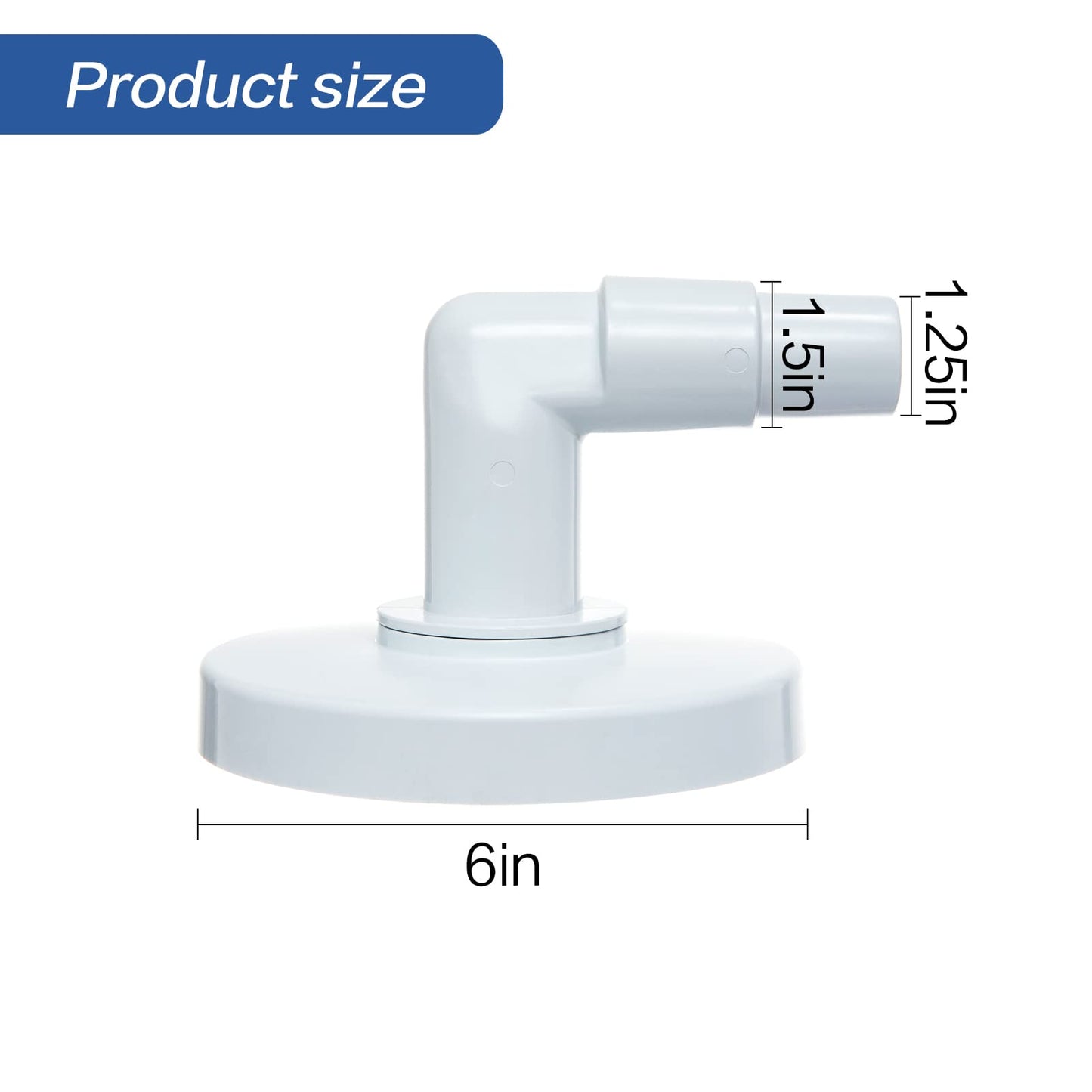 PAMASE Pool Skim Vacuum Plate Adapter - SP11041 Same Size Compatible with Hayward SP1090, SP1091, SP1092 Skimmer, 6in Above-Ground Pool Vacuum Plate Replacement with 1 1/4” & 1 1/2” Combo Hose Elbow