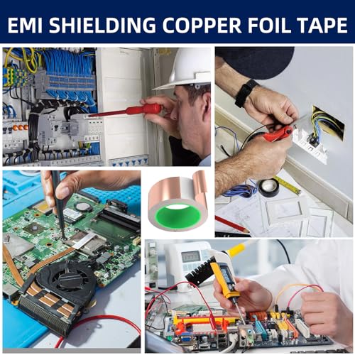 Conductive Copper Tape,Foil Adhesive Tape,High Shielding Double Sided Conductive Copper Tape for EMI Shielding,Electrical Repair,RFI Signal Blocking,Solder Paper Circuit(2 Inch x 50 Feet)