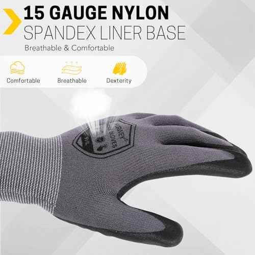 Safety Work Gloves,16 Pairs Micro-Foam Nitrile Coated Glove,Seamless Knit Nylon Gloves,Construction, Gardening(S-XL)