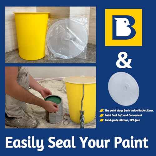 BUCKET LINET - Silicone Lid for 5 Gallon Bucket Liner and 3.5 Gallon Bucket Liners - 1 Pack (Clear, Lid)