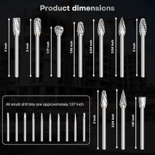 10 Pcs Carbide Burr Bits 1/8" Shank Compatible with Dremel Milwaukee Metal Grinding Wood Stone Steel Carving Cutting Engraving Grinder Kit Attachment Rotary Tool Accessories Set Harder Than Diamond