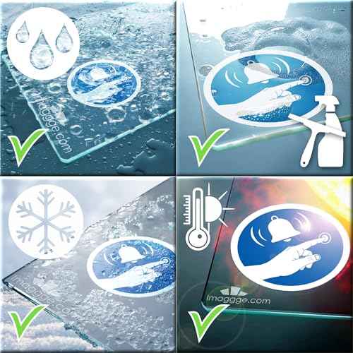 Warning Stickers, Press the Doorbell, Ring Before Enter, 3 Round Stickers, 9.5 cm