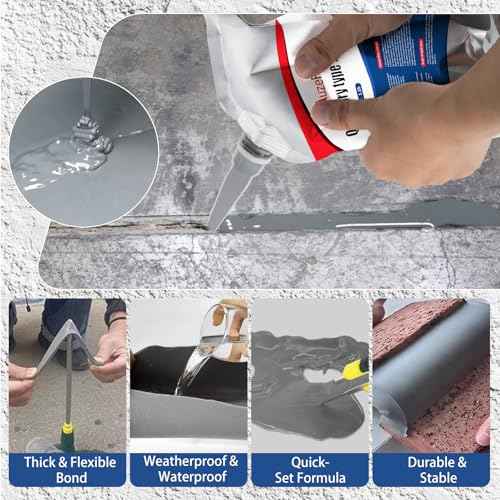Concrete Crack Filler, Concrete Crack Repair Sealant, Weather-Resistant Crack Caulking Glue, Fast-Drying Crack Repair Adhesive for Slabs, Sidewalk, Foundation & Garage ? Indoor Outdoor Use (5 Pack)