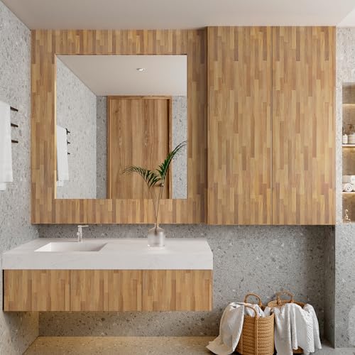 VaryPaper 15.7''x78.7'' Butcher Block Contact Paper for Countertops Waterproof Wood Peel and Stick Wallpaper Removable Self Adhesive Wood Grain Contact Paper for Cabinets Table Desk Bedroom Walls
