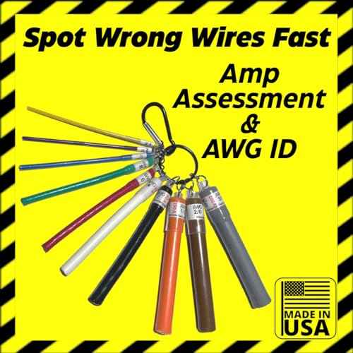 Wire Gauge Tool for AWG Size Measuring & Amp Assessment, Sample Pack Gauges 3/0-14, 15-200 Amp, RightWire PRO-10 Pack