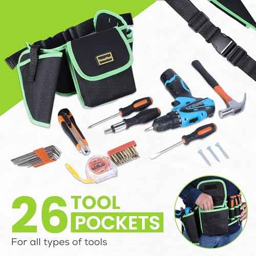 Tool Belt by FormaFleet with Multi-Pocket Tool Pouch, Adjustable Toolbelts for Men, Electrician Tool Pouch, Carpenter Tool Belt, Built for Comfort and Heavy-Duty Use