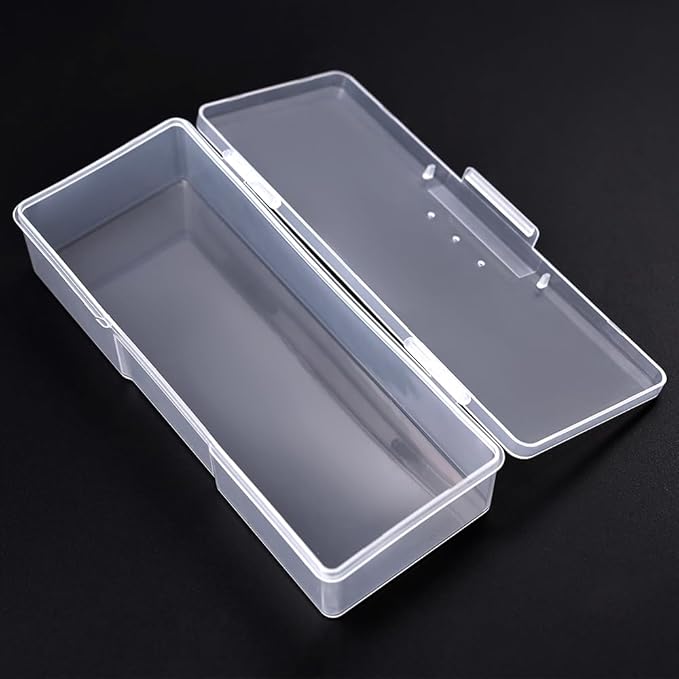 Transparent Box Storage Case for Nail Art Equipment Manicure Tool Organzing Pedicure Tool Empty Plastic Box (White)
