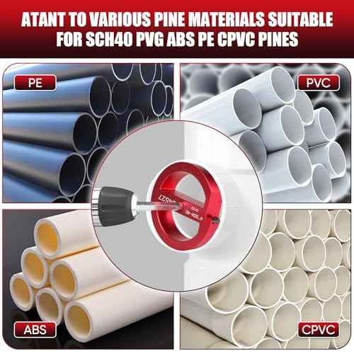 PVC Pipe Reamer Kit, Plastic Pipe Fitting Reamer Tool for Plumbing, 1 Blades PVC Fitting Saver for SCH40, ABS, CPVC Pipe, 6 PCS (3/4", 1", 1-1/2", 2", 3", 4")